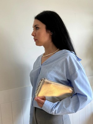 Laletto Bags Kadın Zımba Detaylı Çapraz & Clutch Çanta