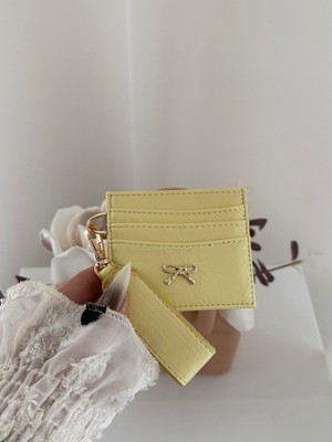 Laletto Bags Kadın Fiyonk Detaylı Anahtarlıklı Parlak Suni Deri Kartlık