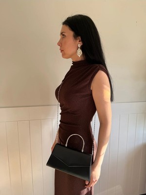 Laletto Bags Kadın Gümüş Kol Detaylı Mektup Kapaklı Abiye & Davet Çantası