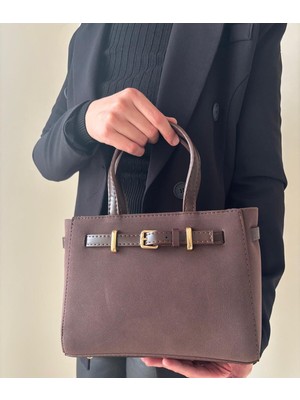 Laletto Bags Kadın Orkide Model Süet Kemer Detaylı Ayarlanabilir Askılı El ve Omuz Çantası
