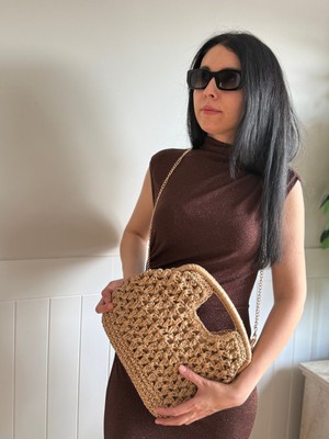 Laletto Bags Kadın Hasır El & Çapraz Zincirli Çanta