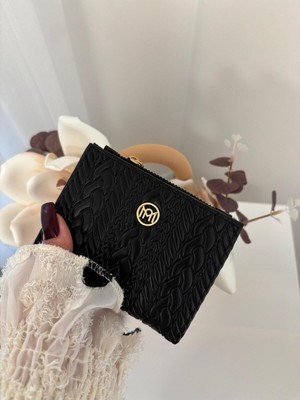 Laletto Bags Kadın Örgü Detaylı Kabartmalı Suni Deri Cüzdan