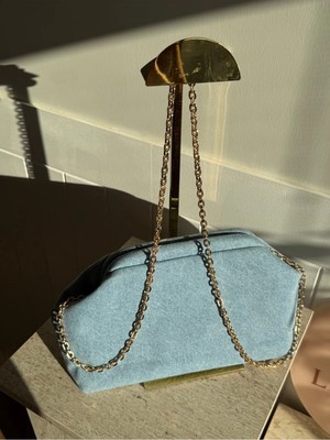Laletto Bags Kadın Denim Zincir Askı Detaylı Clutch Çanta