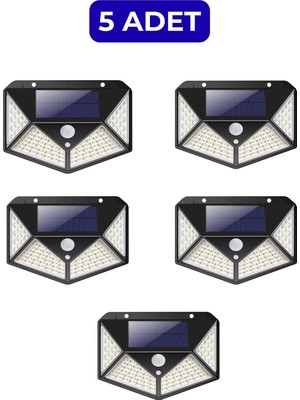 Empressco 5 Adet Güneş Enerjili LED Sensörlü Bahçe Duvar Lambası Seti