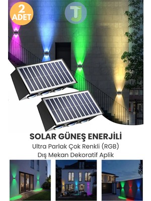 Empressco Güneş Enerjili 6 LED Bahçe Aydınlatması Aplik Seti (2 Adet)