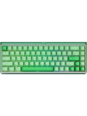 Akko RAY68 He Misty Green White %65 Astroaim Manyetik Switch 8k Hz Hall Effect Hotswap Argb Kablosuz Ingilizce Gaming Klavye
