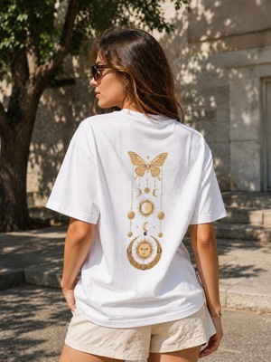 Montree Kadın Oversize Baskılı %100 Pamuk T-Shirt