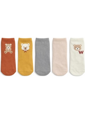 Solde Socks Sevimli Ayıcık Desenli 5'li Bebek Çorap Seti – Renkli ve Yumuşak Tasarım