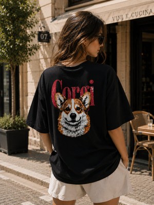 Montree Kadın Oversize Baskılı %100 Pamuk T-Shirt