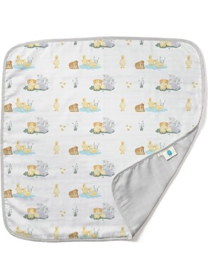 % 100 Pamuk Çift Kat Müslin Battaniye – 65×65 cm Petits Caneton - Yavru Ördek Desenli CKTHROW-1020