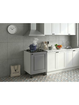 Kenz Life Kenzlife Membran Ocak Dolabı Kamuran Gribyz Çerçeve 85*60*56 Mebran Kapak Mdf Gövde Arkalıksız