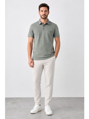 Bihan Store Polo Yaka Jakarlı Erkek Tşhırt Herman 3060-HAKI