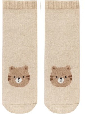 Solde Socks 🧦 2'li Aynı Model Kaymaz Taban Ayıcık Desenli Bebek Çorap Seti