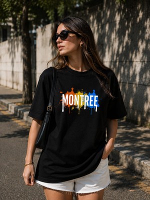 Montree Kadın Oversize Baskılı %100 Pamuk T-Shirt