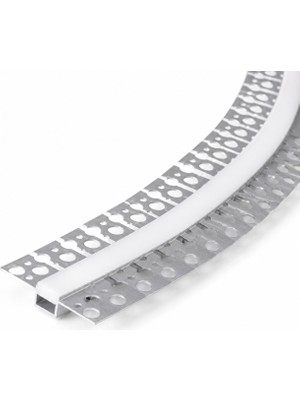 Ledarmy DL158F Esnek Sıva Altı Trimless LED Profil 2 Metre 15X12 mm Alüminyum Delikli Kanatlı Alçıpan Gömme LED Kanal
