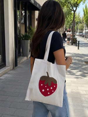 Livera Home Punch Işlemeli Bez Çanta, Omuz Çantası, Tote Bag (40X40CM)