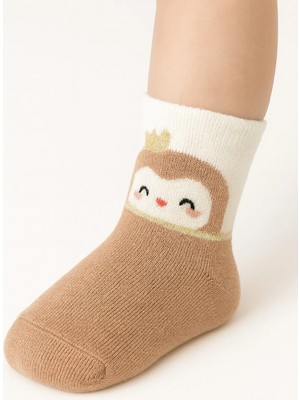 Solde Socks 2 Çift Aynı Model Pamuklu Kaymaz Taban Bebek Çorabı – Yıkamada Bozulmayan Taçlı Prenses Desen Set