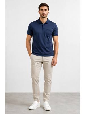 Bihan Store Polo Yaka Jakarlı Erkek Tşhırt Herman 3060-LACIVERT