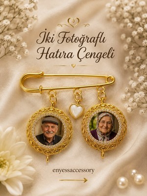 Kişiye Özel 2 Fotoğraflı Hatıra Çengeli - Anı Çengeli