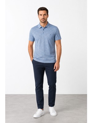 Bihan Store Polo Yaka Jakarlı Erkek Tşhırt Herman 3060-MAVI