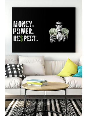 Money Power Respect Motivasyon Kanvas Tablo 21 x 30