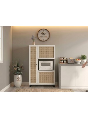 Kenz Life Kenzlife Mini Fırın Dolabı Alpkuntsol Mat Beyaz 148*90*30 Hazeran Kare Kapak Suntalam Gövde