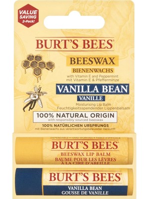 Store Burt S Bees 2li Lip Balm Set Beeswax Vanilya Cilt Besleyici Özellikte 100 Doğal Içeriklerle