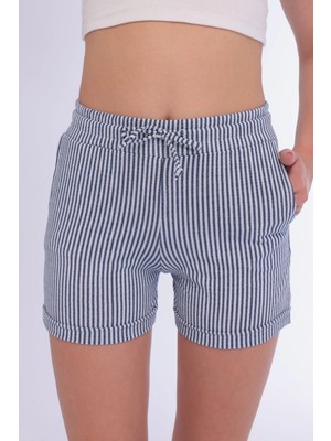 Trendhill Kadın Pamuklu Şort MARINE-8110