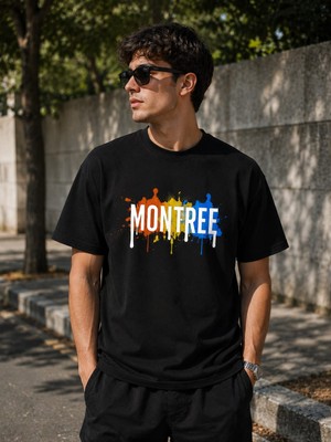 Montree Erkek Oversize Baskılı %100 Pamuk T-Shirt