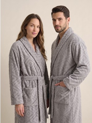 Cotton Paris Louvre Serisi %100 Pamuklu Kapüşonlu Unisex Bornoz