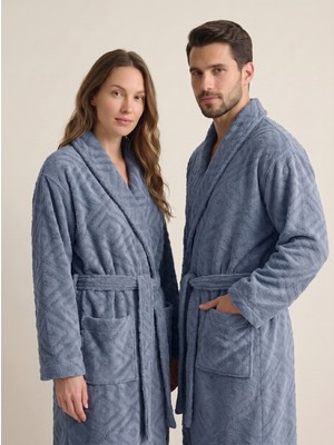 Cotton Paris Louvre Serisi %100 Pamuklu Kapüşonlu Unisex Bornoz