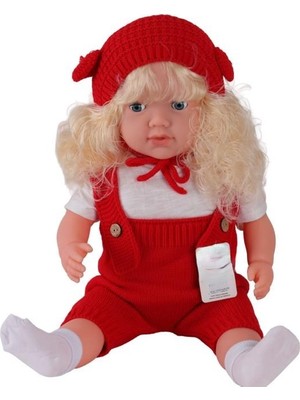 Trend Kapında 5214 60 cm Trikolu Tulumlu Saçlı Büyük Bebek