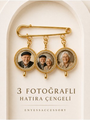 Kişiye Özel 3 Fotoğraflı Hatıra Çengeli - Anı Çengeli