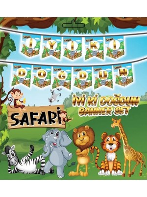 Partyy Bag Safari Temalı Iyi Ki Doğdun Yazılı Banner Set