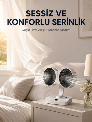 MiraLive Çift Yöne Hava Üfleyen Masa ve Duvar Tipi Vantilatör