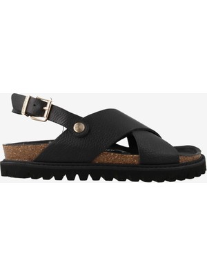   Kadın Terlik G106772 Genuins  Melen Embossed Leather Black