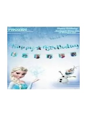 Partyy Bag Elsa Temalı Iyi Ki Doğdun Yazılı Kaligrafi Banner Set