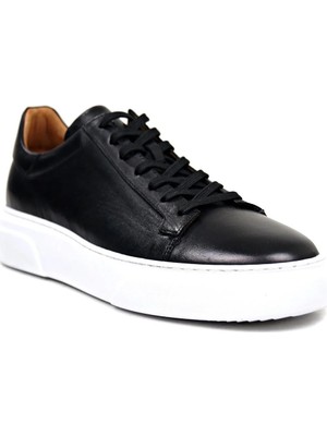Ustalar Ayakkabı Siyah-Beyaz Hakiki Deri Sneaker Ayakkabı 632.2501