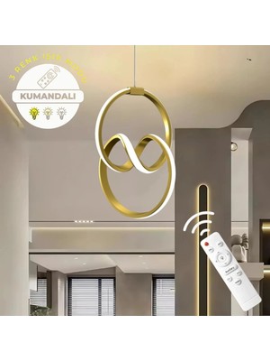 Empressco Modern 3 Renk Ledli Eskitme Kumandalı Avize, Şık ve Şık Tasarım