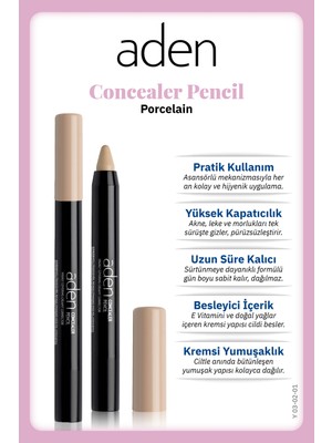 Aden Concealer Pencil - Kapatıcı Kalem 01 Porcelain(Porselen)