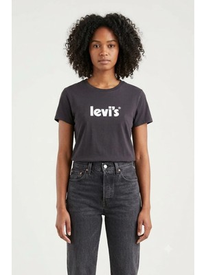 Levi's Pamuk Kadın Siyah Tişört