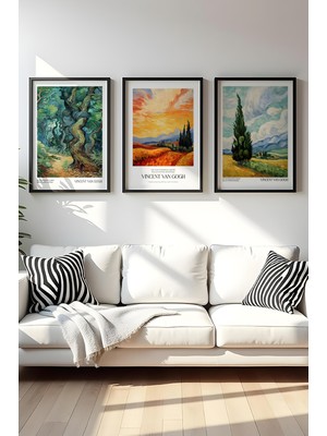 Empressco Şık Ahşap Siyah Çerçeveli Van Gogh Tablo Seti HUHU528