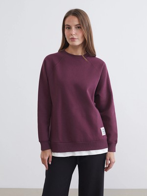Lc Waikiki Yeni Sezon Bisiklet Yaka Oversize Kadın Kalın Sweatshirt