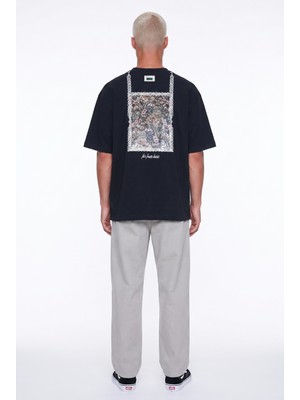 Respire Erkek Ffb Vintage Nakışlı Oversize T-Shirt Siyah