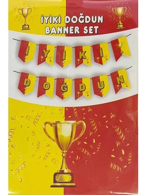 Partyy Bag Galatasaray Temalı Iyi Ki Doğdun Yazılı Banner Set