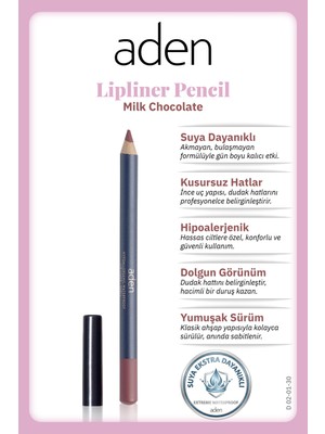 Aden Lipliner Pencil - Dudak Kalemi 30 Milk Chocolate(Sütlü Çikolata)