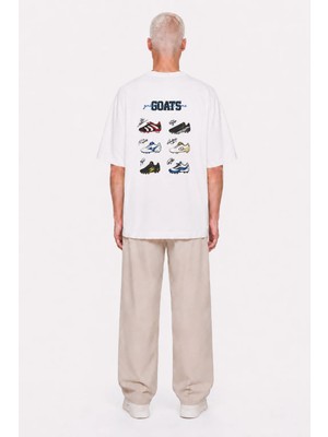 Respire Erkek Goats Baskılı Oversize T-Shirt Ekru