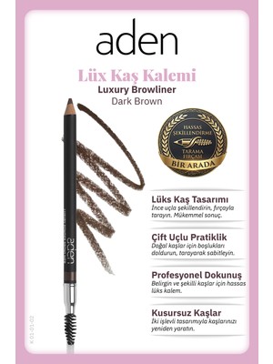 Aden Luxury Browliner - Kaş Kalemi 02 Dark Brown(Koyu Kahverengi)