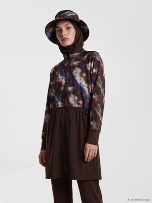 Lc Waikiki Yeni Sezon Batik Desenli Kadın Tesettür Mayo