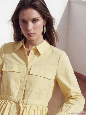 Lc Waikiki Yeni Sezon Beli Kemerli Poplin Gömlek Elbise